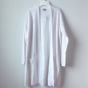 Talbots Long White Cardigan